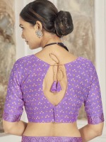 Violet Chiffon Printed Saree